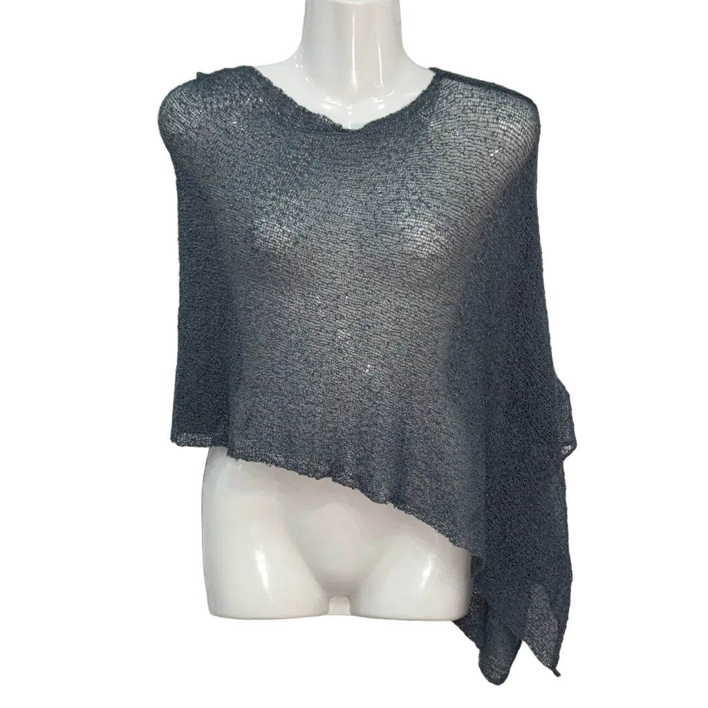 Poncho Mágico Angara - Poncho de punto calado con hilo brillante