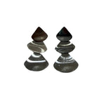 Pendientes Nuria Triple Abanico Metal Plateado Angara Moda