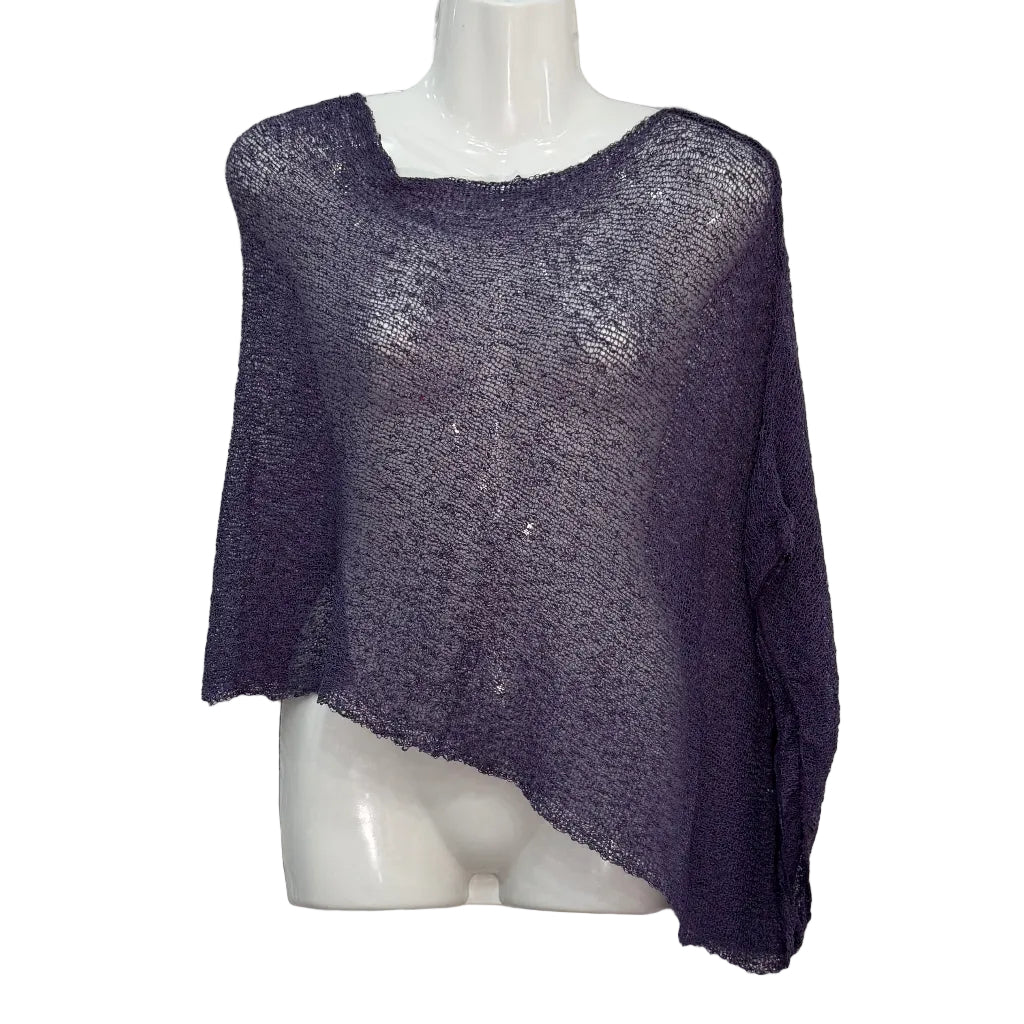Poncho Mágico Angara - Poncho de punto calado con hilo brillante