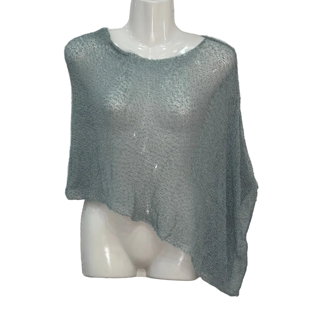 Poncho Mágico Angara - Poncho de punto calado con hilo brillante