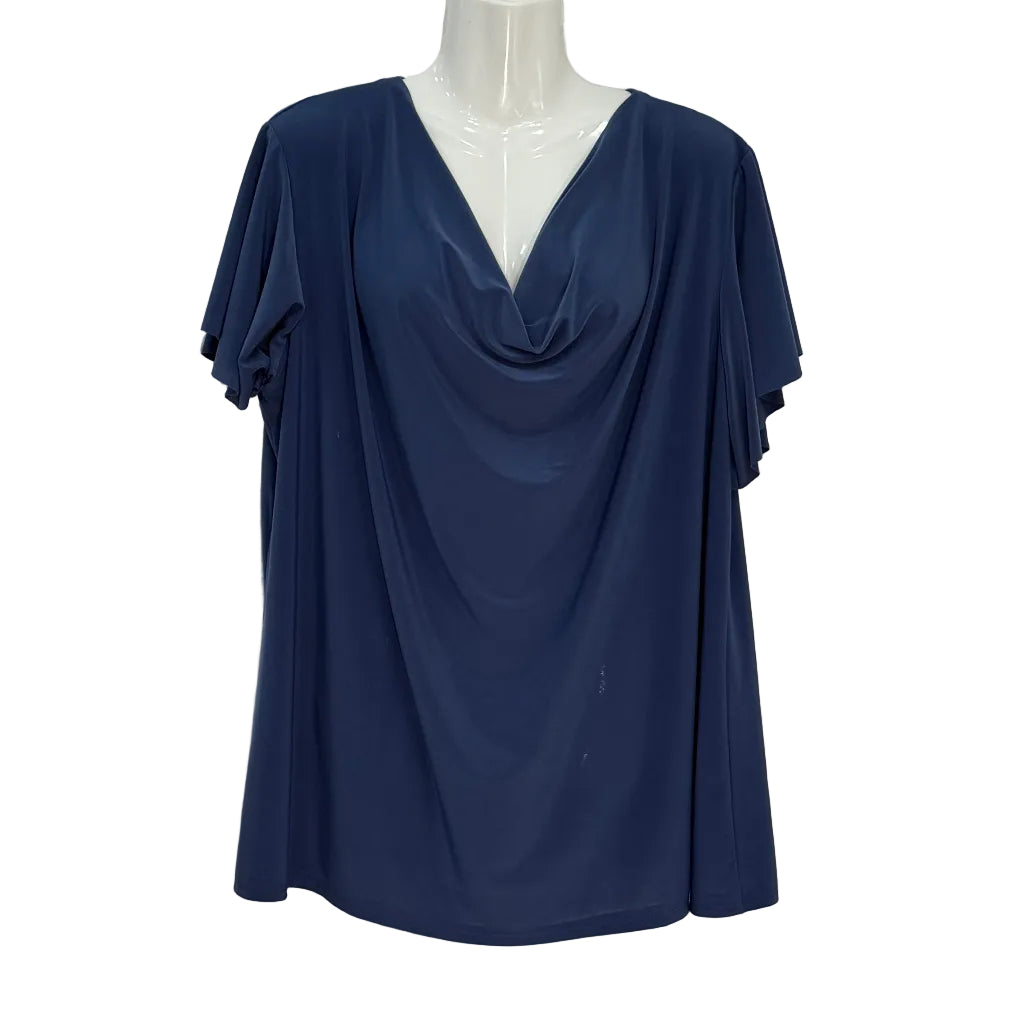 Blusa Candela con Escote Drapeado y Manga Mariposa