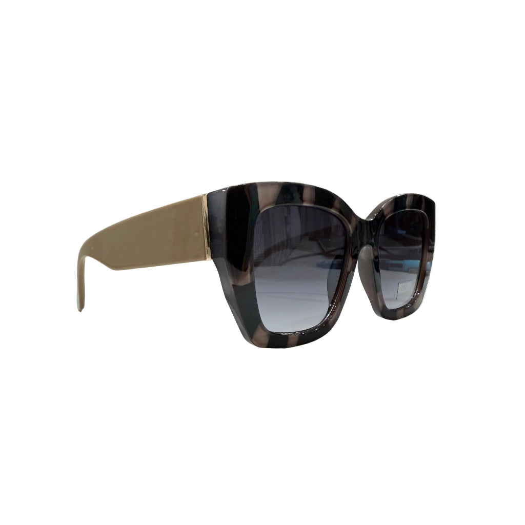 Gafas de Sol Cuadradas Montura Acetato Estampado Zebra Patilla Beige VE05