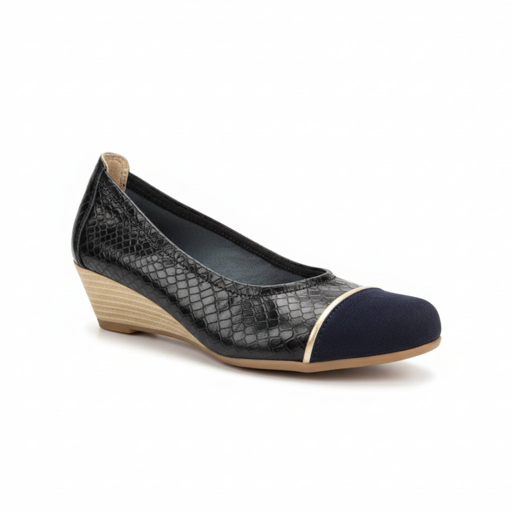 Zapato cuña señora piel