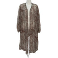 Kimono largo semitransparente con estampado botánico Tempestad
