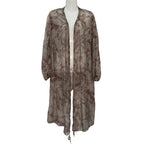 Kimono largo semitransparente con estampado botánico Tempestad