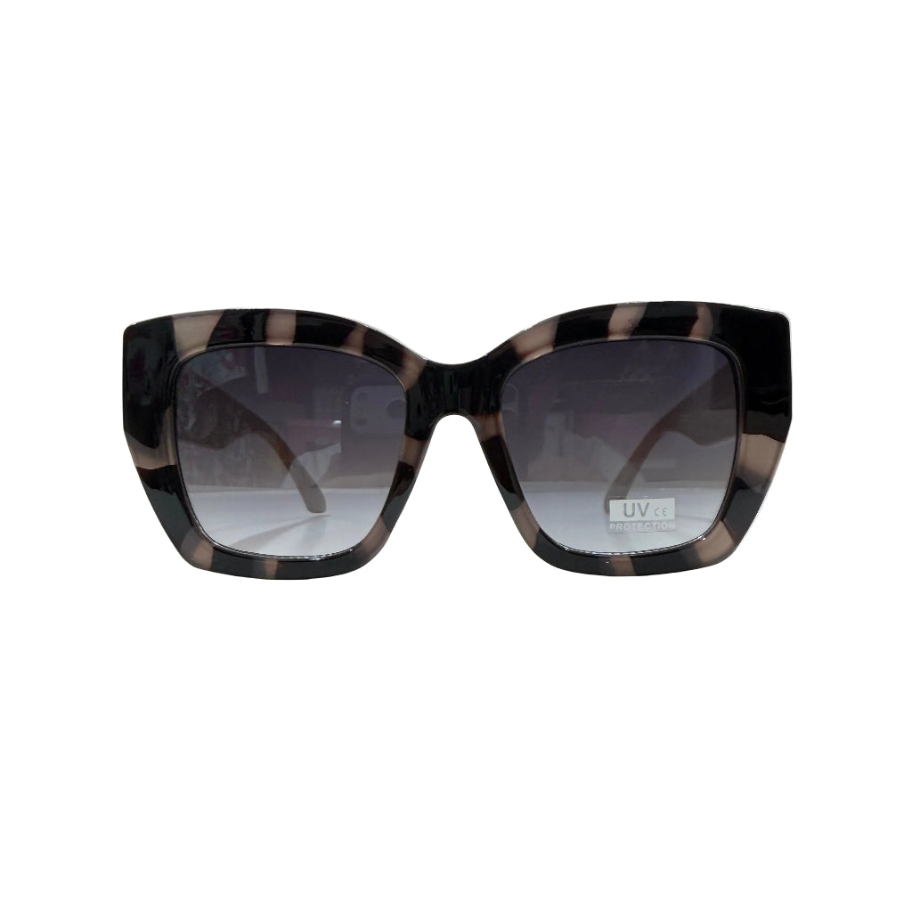 Gafas de Sol Cuadradas Montura Acetato Estampado Zebra Patilla Beige VE05