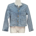Chaqueta Vaquera Ember con Botones Dorados y Bolsillos Parche