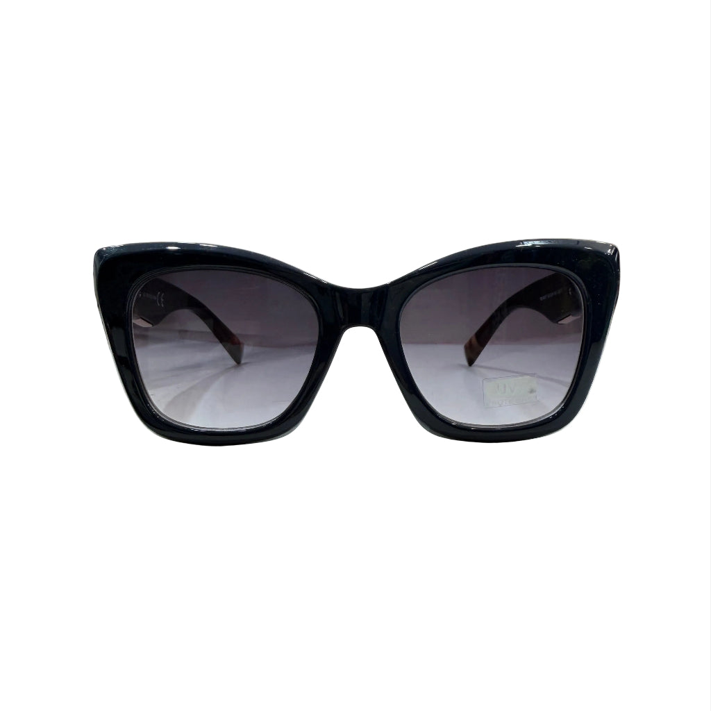 Gafas de Sol Oversize Cat Eye con Montura Azul Pato y Patillas Carey VE01