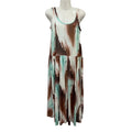 Vestido Largo Lidia – Maxi sin Mangas con Estampado Abstracto y Falda Voluminosa