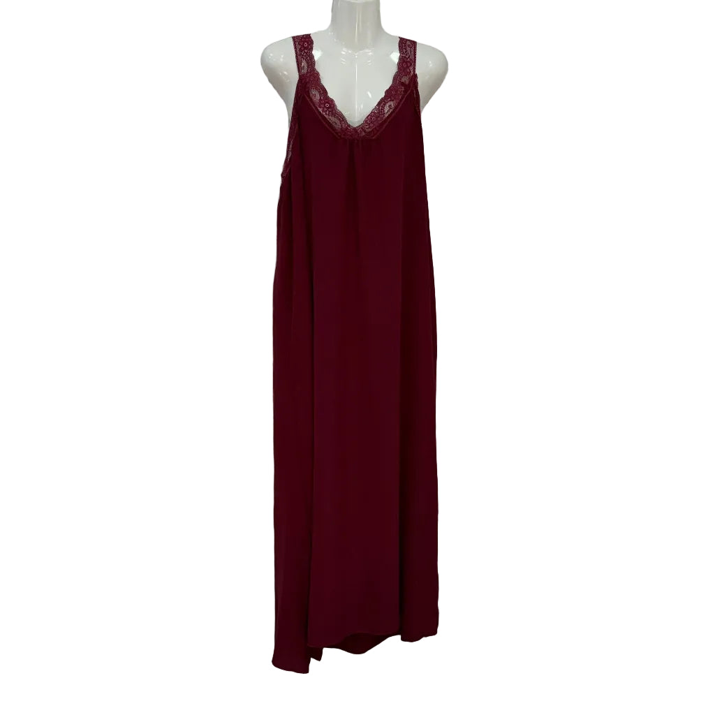 Vestido Lencero Straciatella - Vestido maxi de tirantes con encaje en escote V