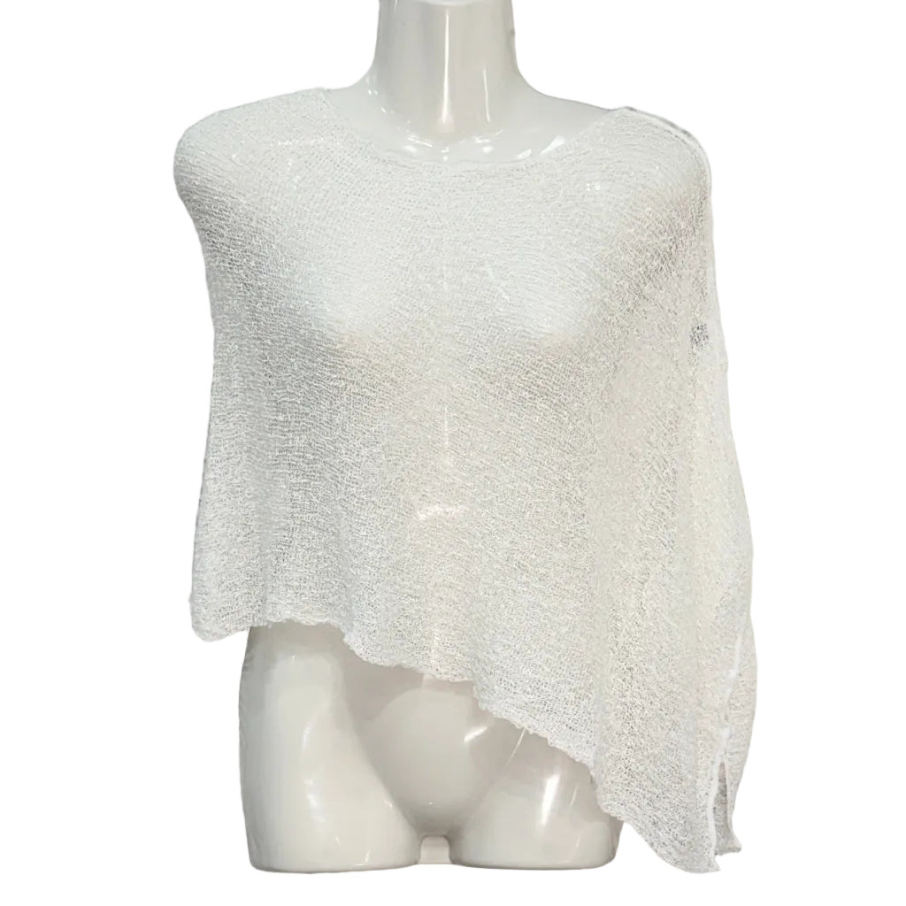 Poncho Mágico Angara - Poncho de punto calado con hilo brillante