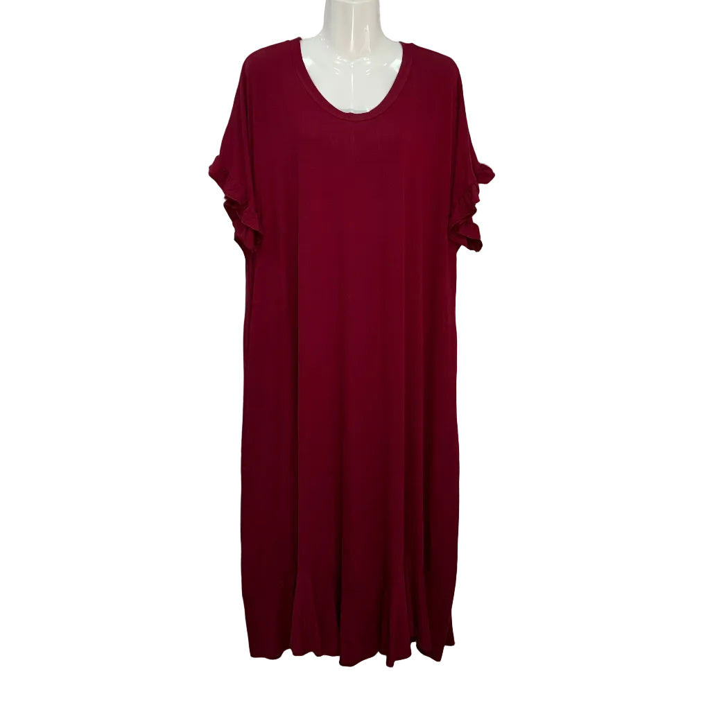 Vestido Largo Alexa con Mangas Volante