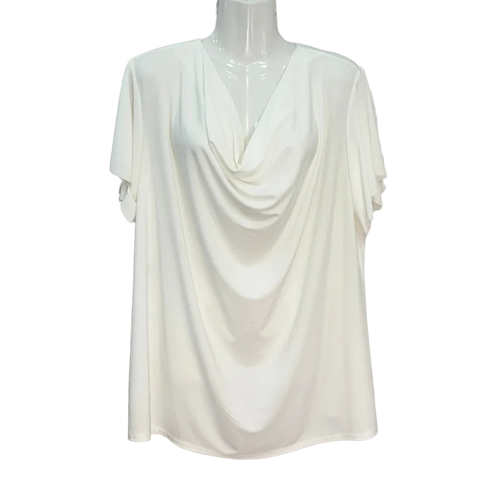 Blusa Candela con Escote Drapeado y Manga Mariposa