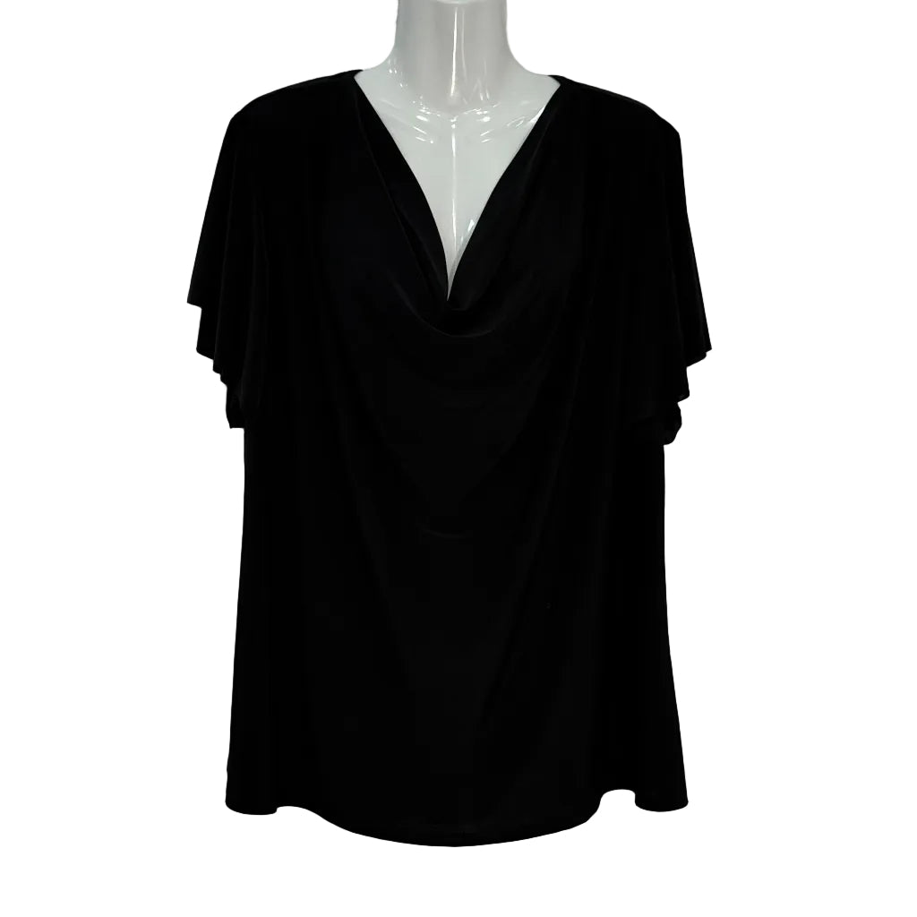 Blusa Candela con Escote Drapeado y Manga Mariposa