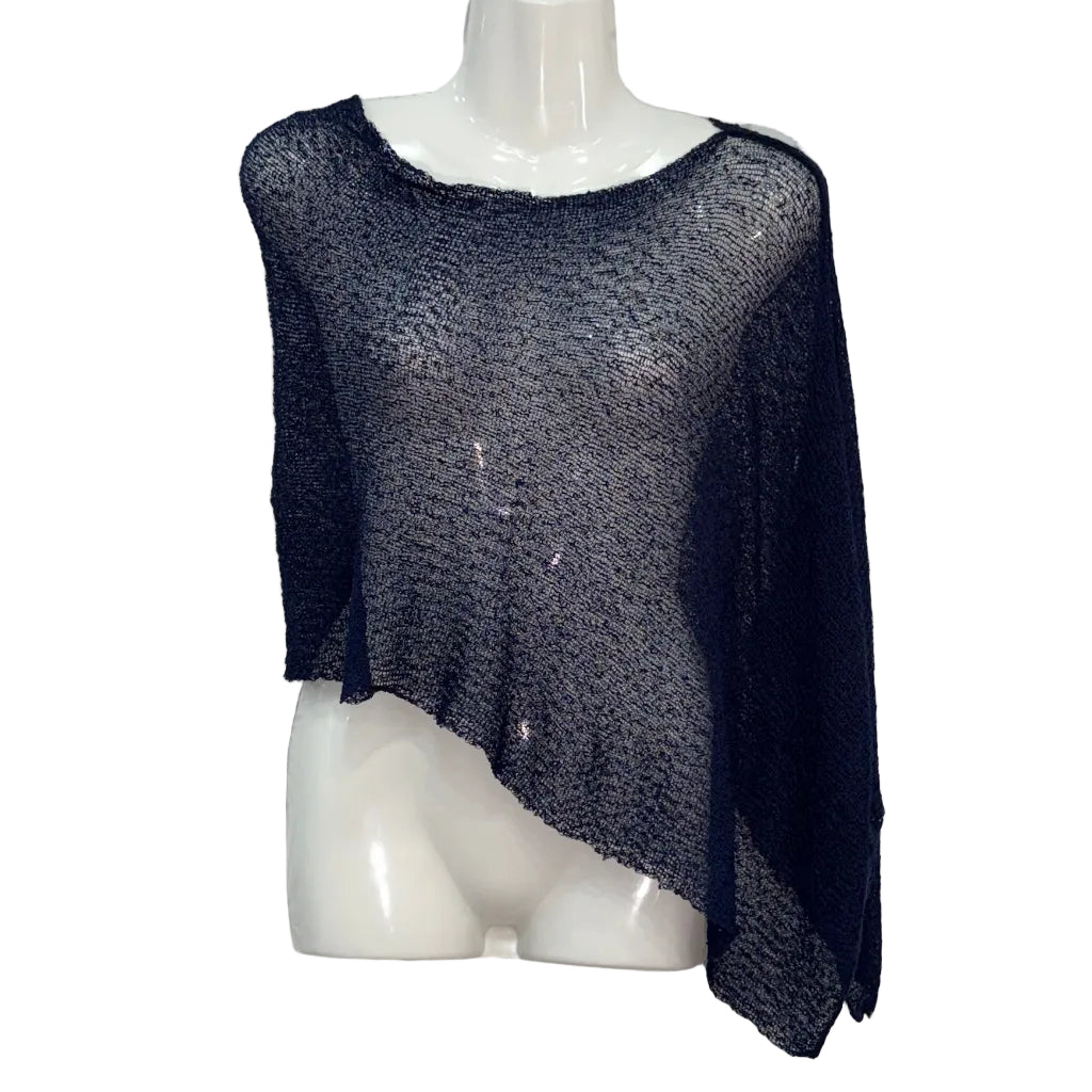Poncho Mágico Angara - Poncho de punto calado con hilo brillante