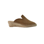 Zueco serraje ante camel cuña esparto mule mujer Angara Moda