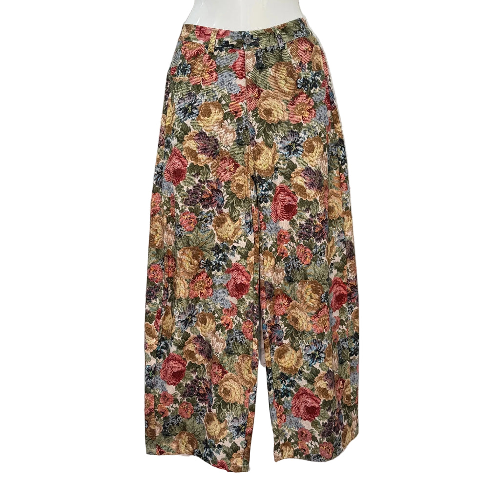 Pantalón Rosaleda palazzo ancho con estampado floral romántico y tiro alto