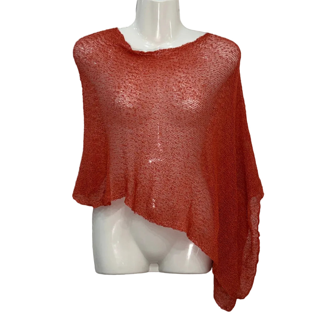 Poncho Mágico Angara - Poncho de punto calado con hilo brillante