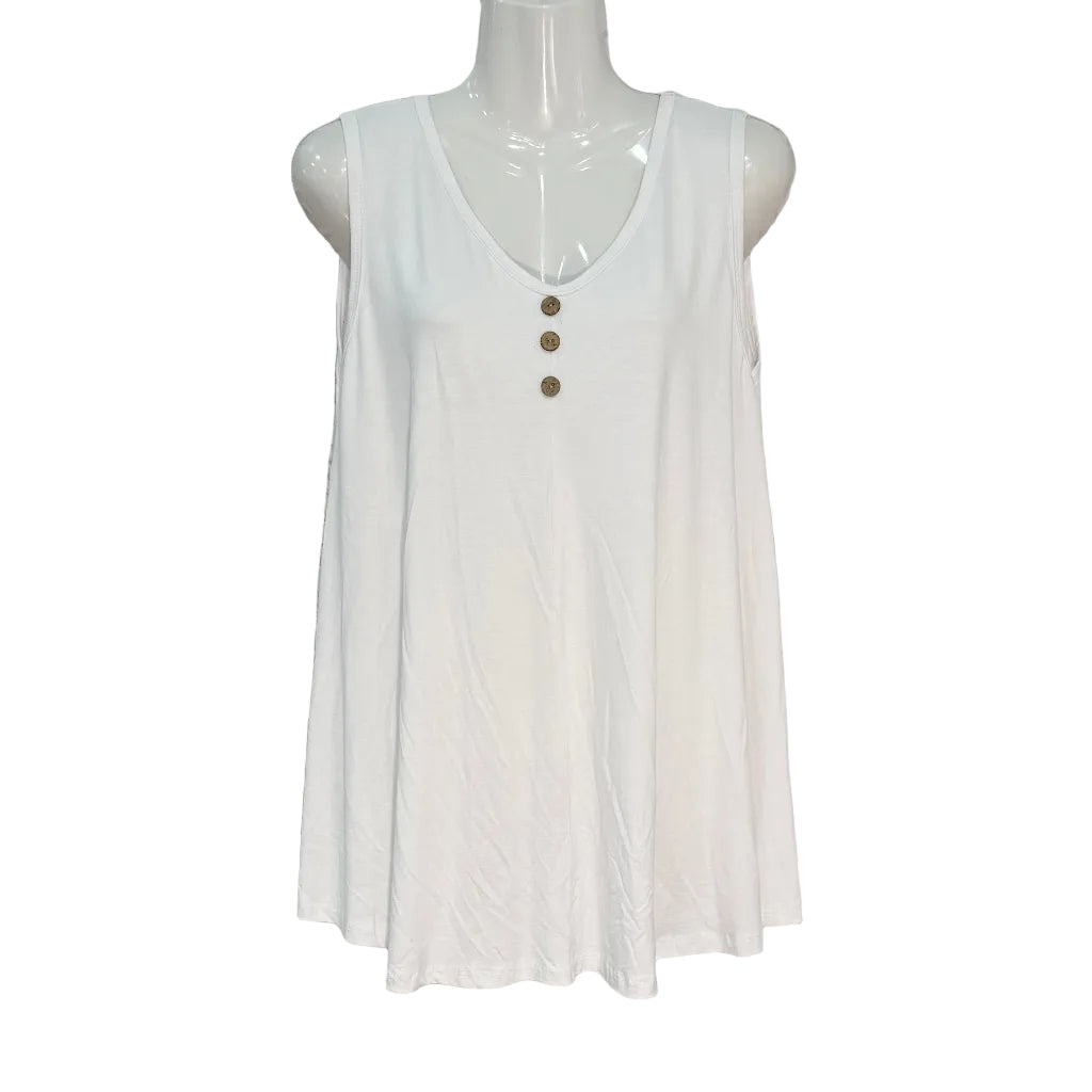Camiseta Rocío sin mangas con botones de madera y escote redondo