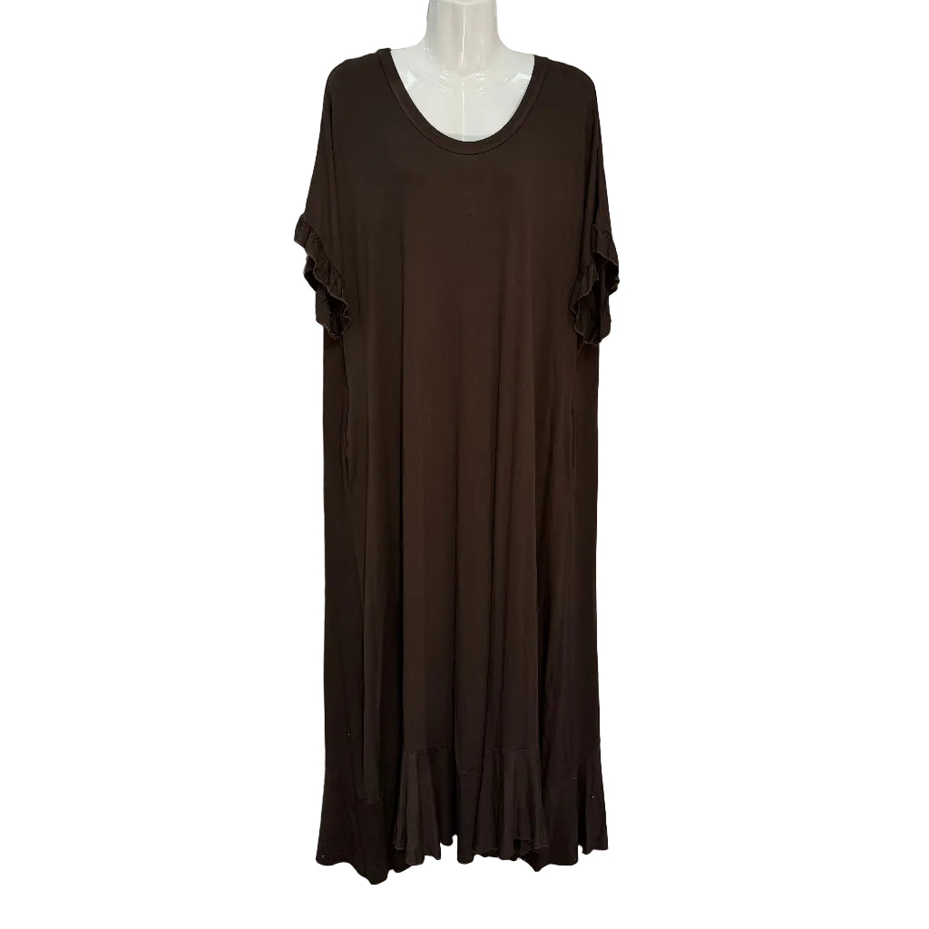 Vestido Largo Alexa con Mangas Volante