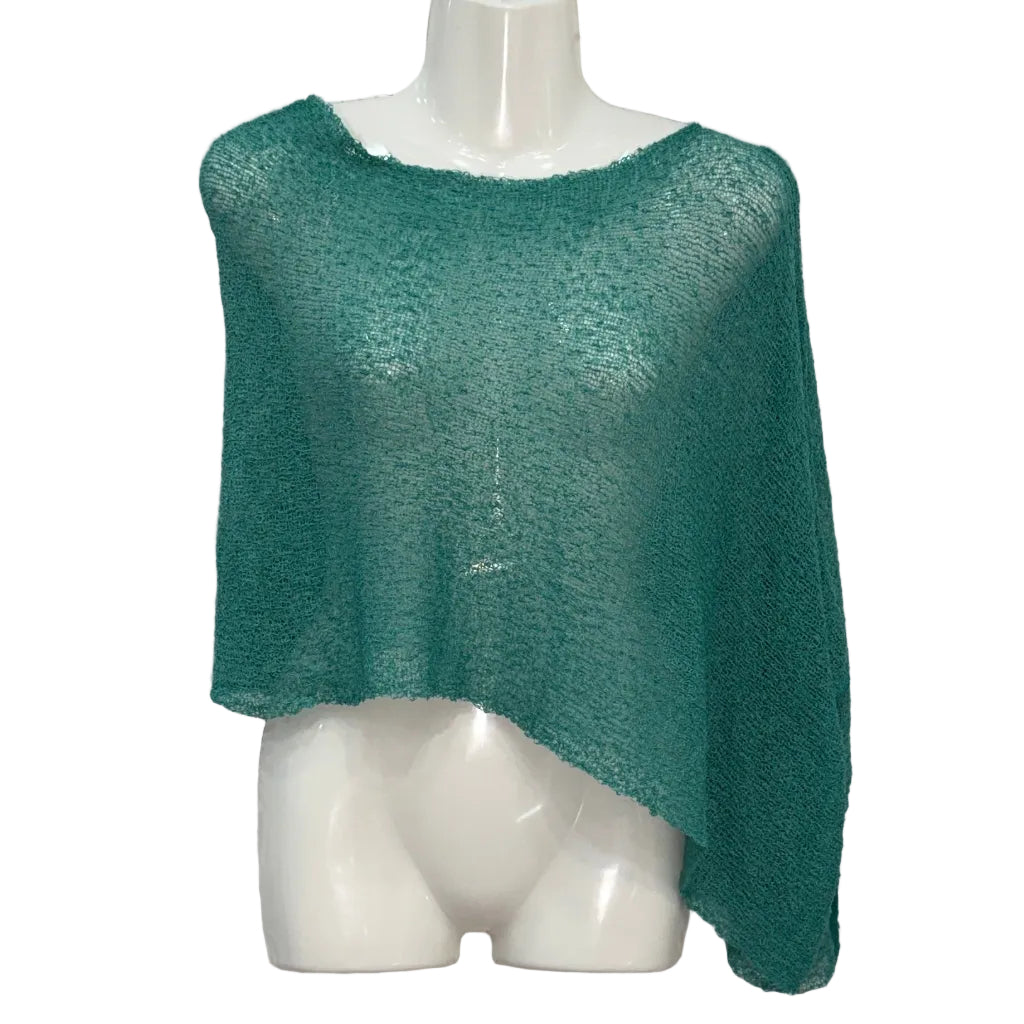 Poncho Mágico Angara - Poncho de punto calado con hilo brillante
