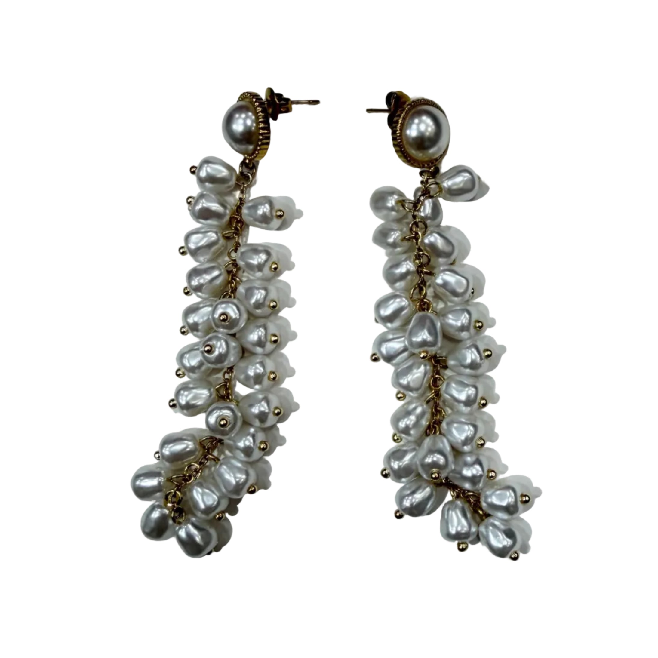 Pendientes Noelia — Colgante Largo Cascada de Perlas Barrocas