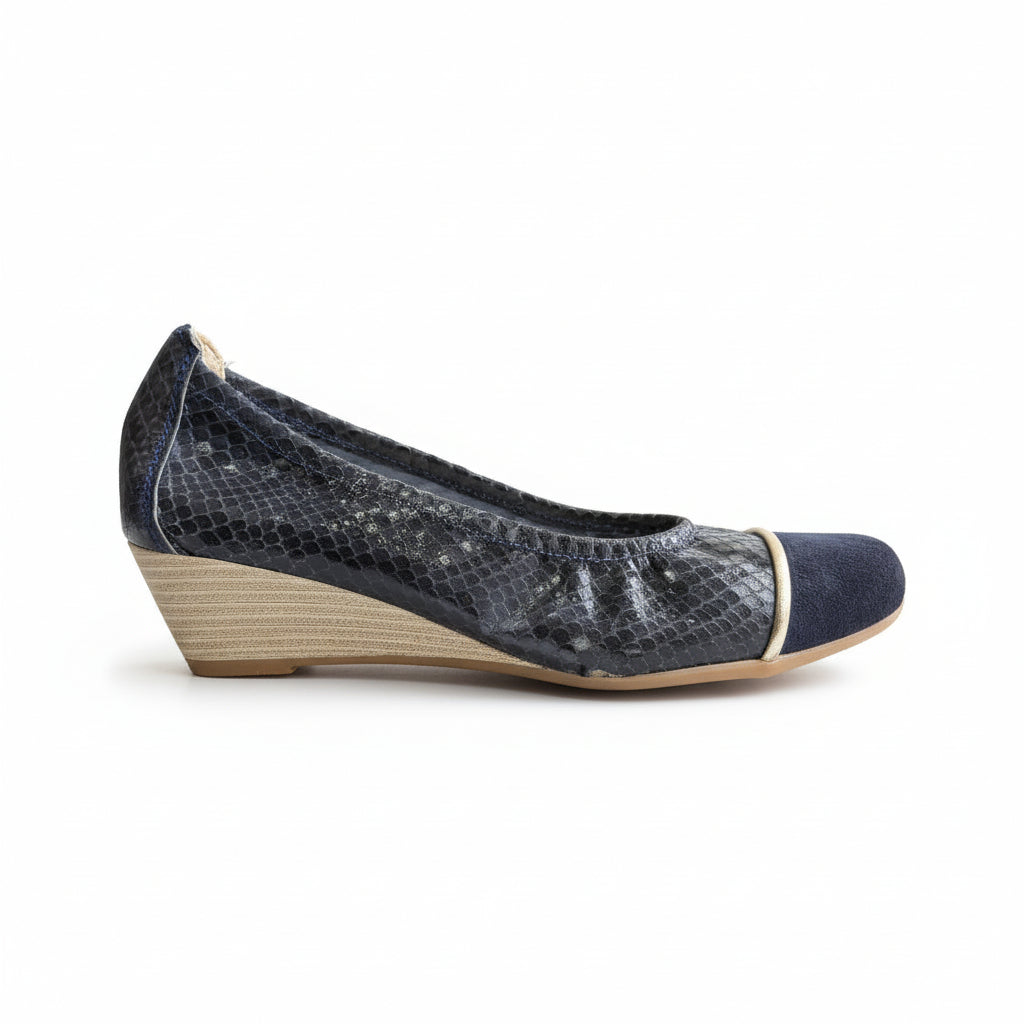 Zapato cuña señora piel
