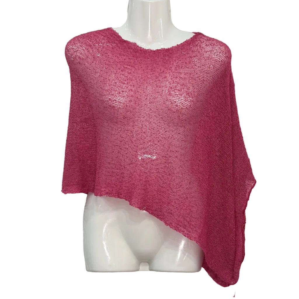 Poncho Mágico Angara - Poncho de punto calado con hilo brillante