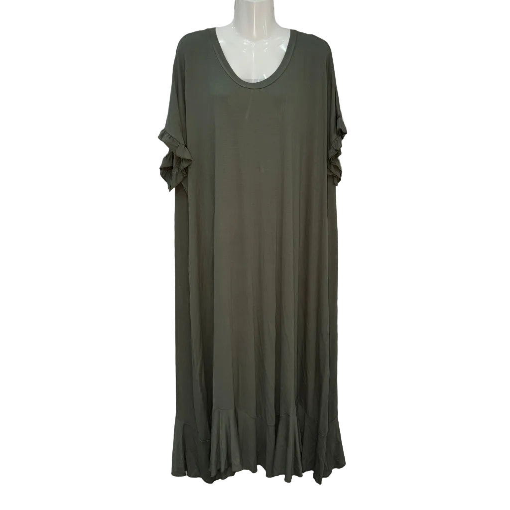 Vestido Largo Alexa con Mangas Volante