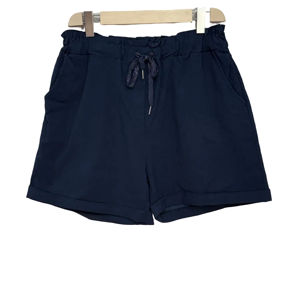 Pantalón Corto Boston con Cintura Elástica y Cordón Brillante