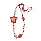 Collar Selena Largo Cristales Estrella de Mar Bordada Artesanal