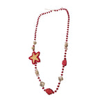 Collar Selena Largo Cristales Estrella de Mar Bordada Artesanal