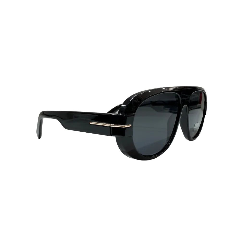Gafas de Sol Aviador Oversize Montura Acetato Negro Barra Superior VE06