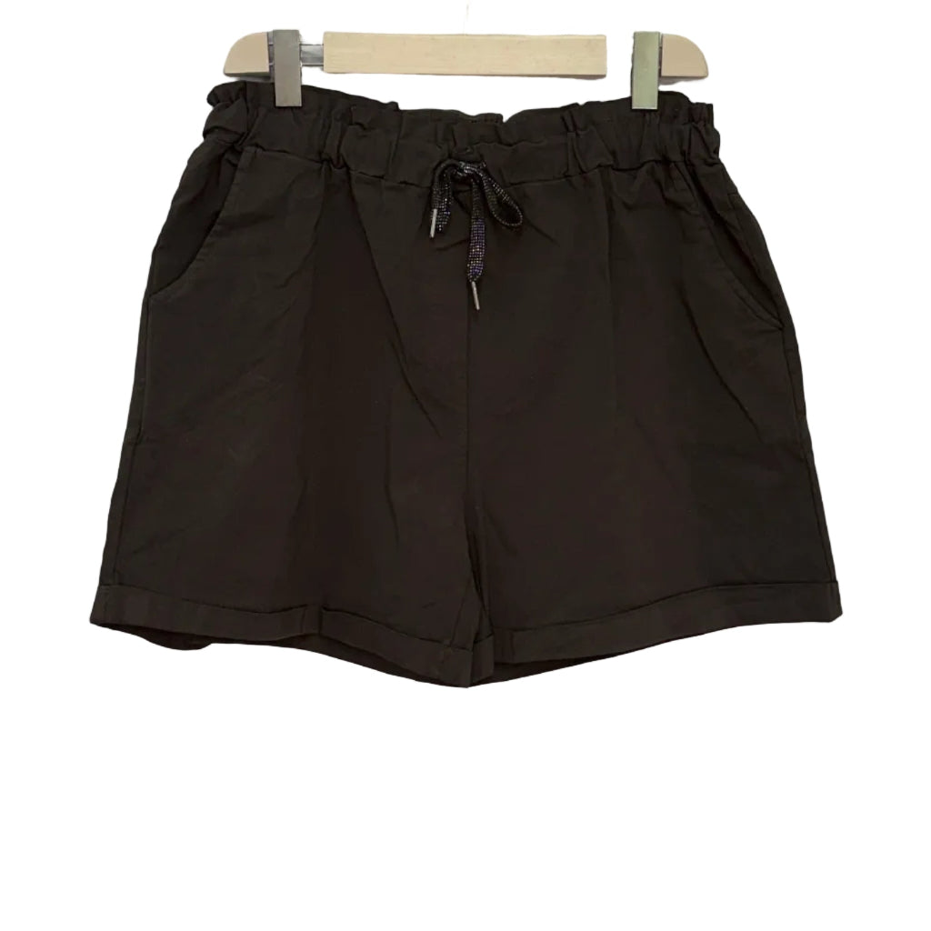 Pantalón Corto Boston con Cintura Elástica y Cordón Brillante