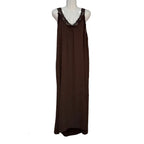 Vestido Lencero Straciatella - Vestido maxi de tirantes con encaje en escote V