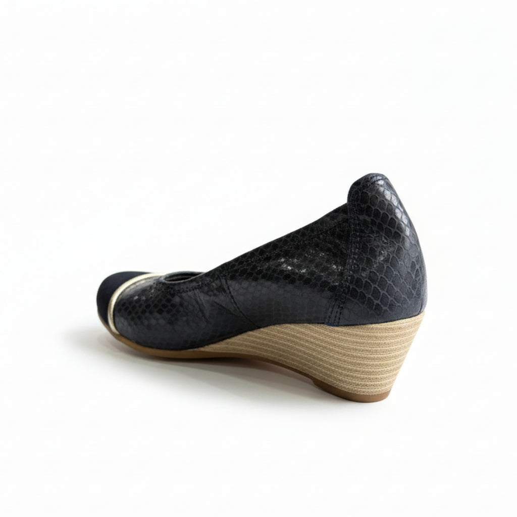 Zapato cuña señora piel
