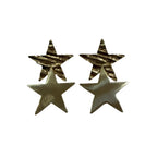 Pendientes Hollywood Doble Estrella Bañados en Oro Angara Moda