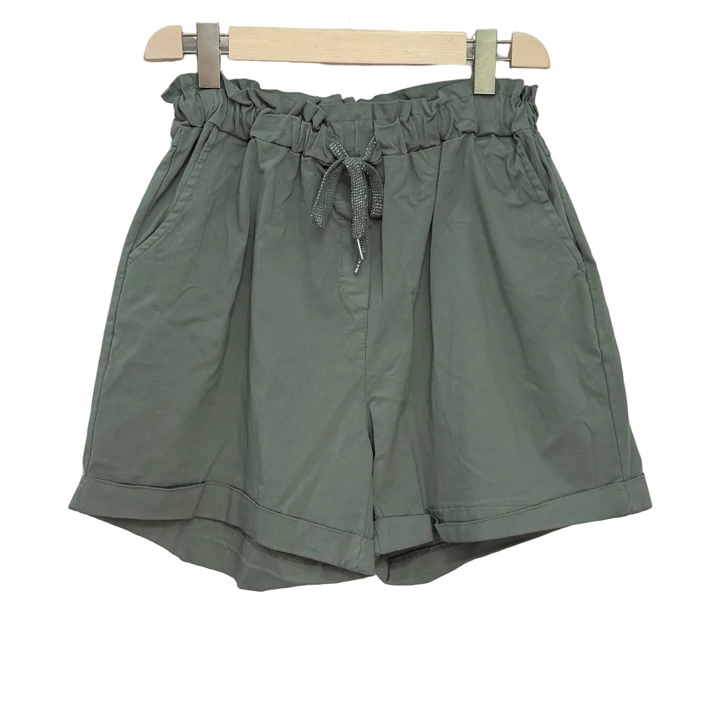 Pantalón Corto Boston con Cintura Elástica y Cordón Brillante