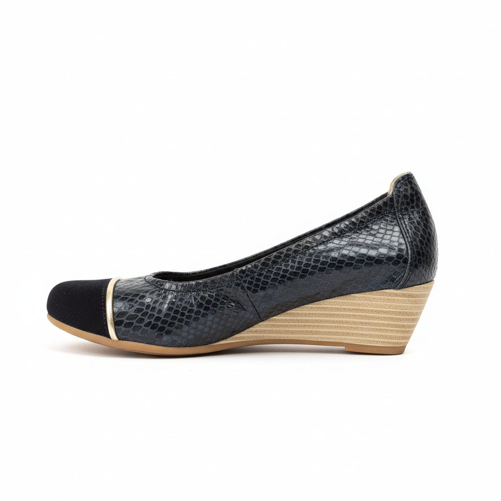 Zapato cuña señora piel