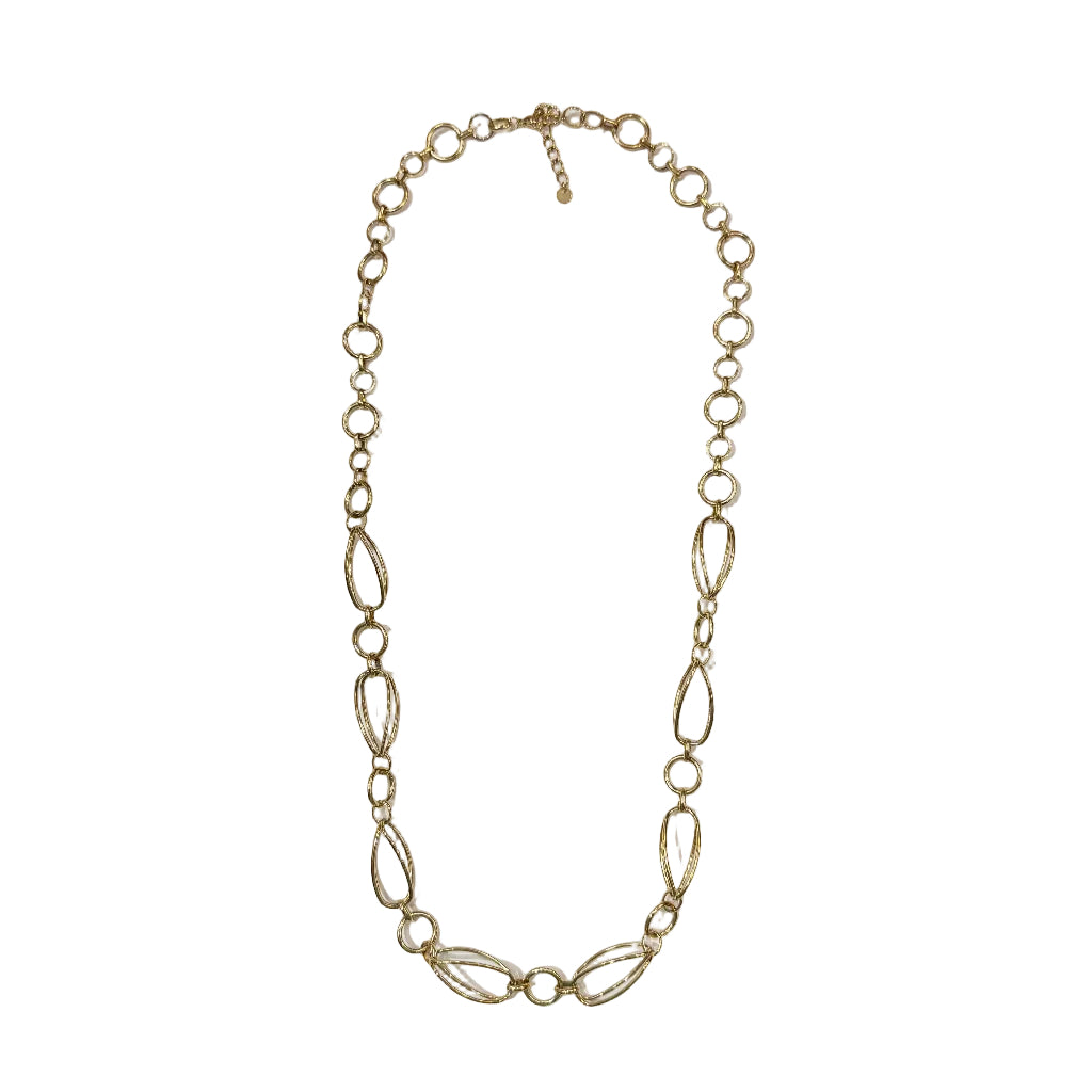 Collar Mayra Cadena Eslabones Ovalados Bañado en Oro Angara Moda