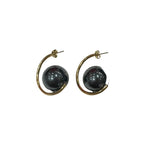 Pendientes Irune — Aro Dorado con Perla Barroca XXL