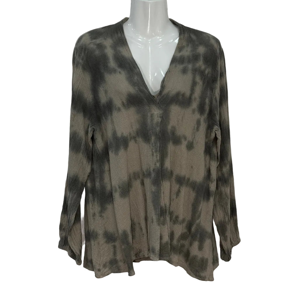 Blusa Jaropo Tie-Dye de Manga Larga con Escote en V