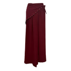 Pantalón Aira de Viscosa Fluida con Capa Cruzada y Tachuelas
