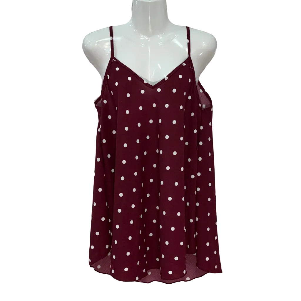 Top aries - camisola de gasa con estampado de lunares y escote en V