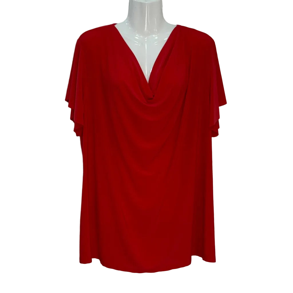 Blusa Candela con Escote Drapeado y Manga Mariposa