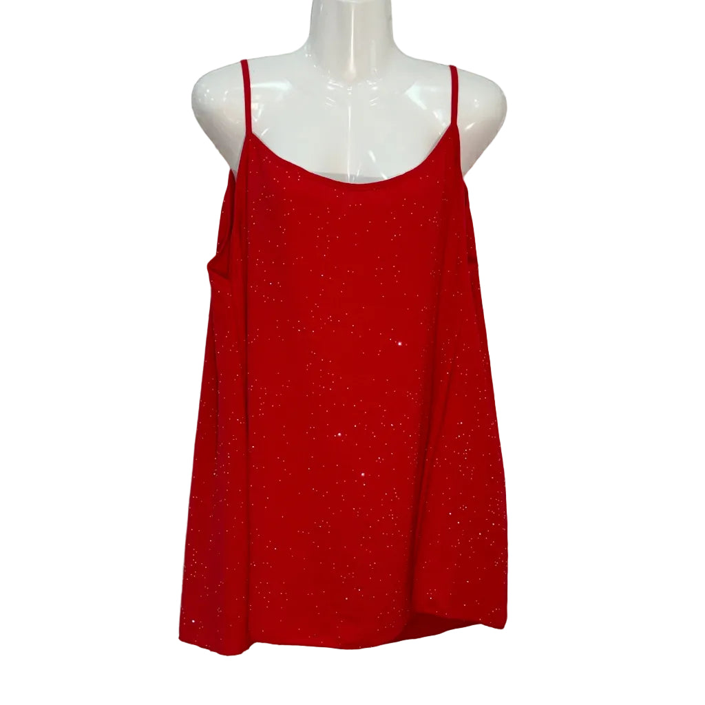 Camiseta Vania de tirantes con lentejuelas brillantes y escote redondo