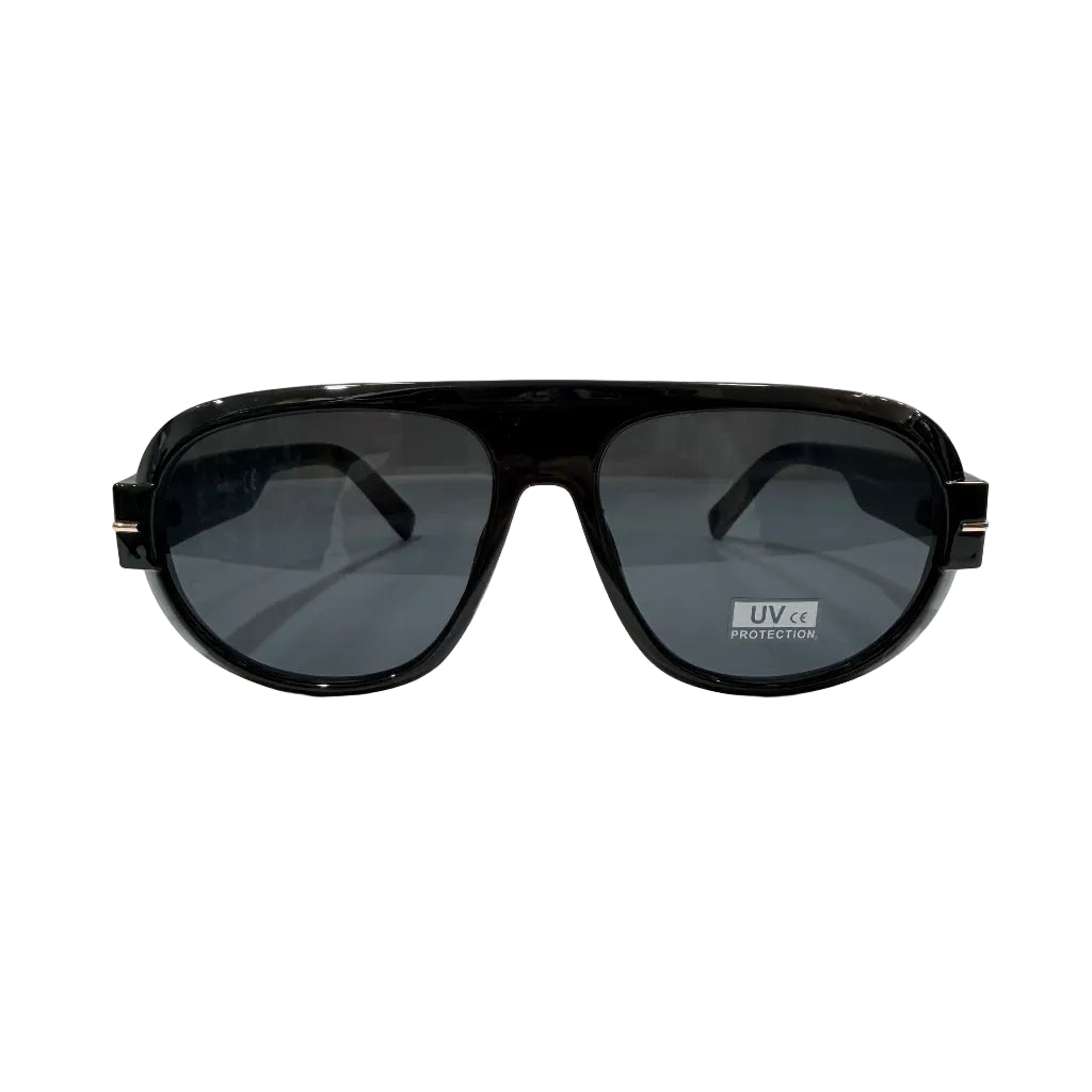 Gafas de Sol Aviador Oversize Montura Acetato Negro Barra Superior VE06