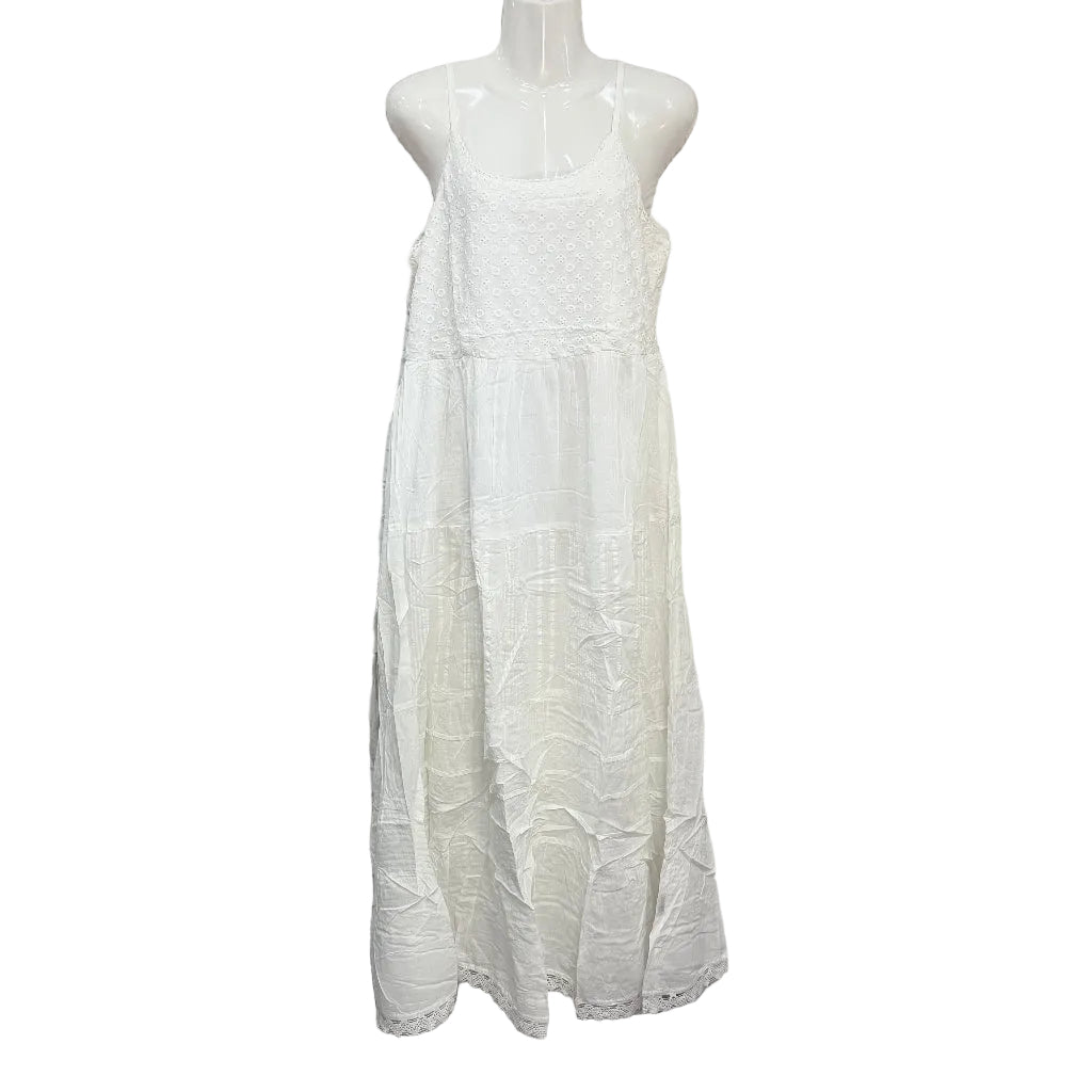 Vestido Largo Fuerteventura – Vestido Maxi de Algodón con Bordado Floral
