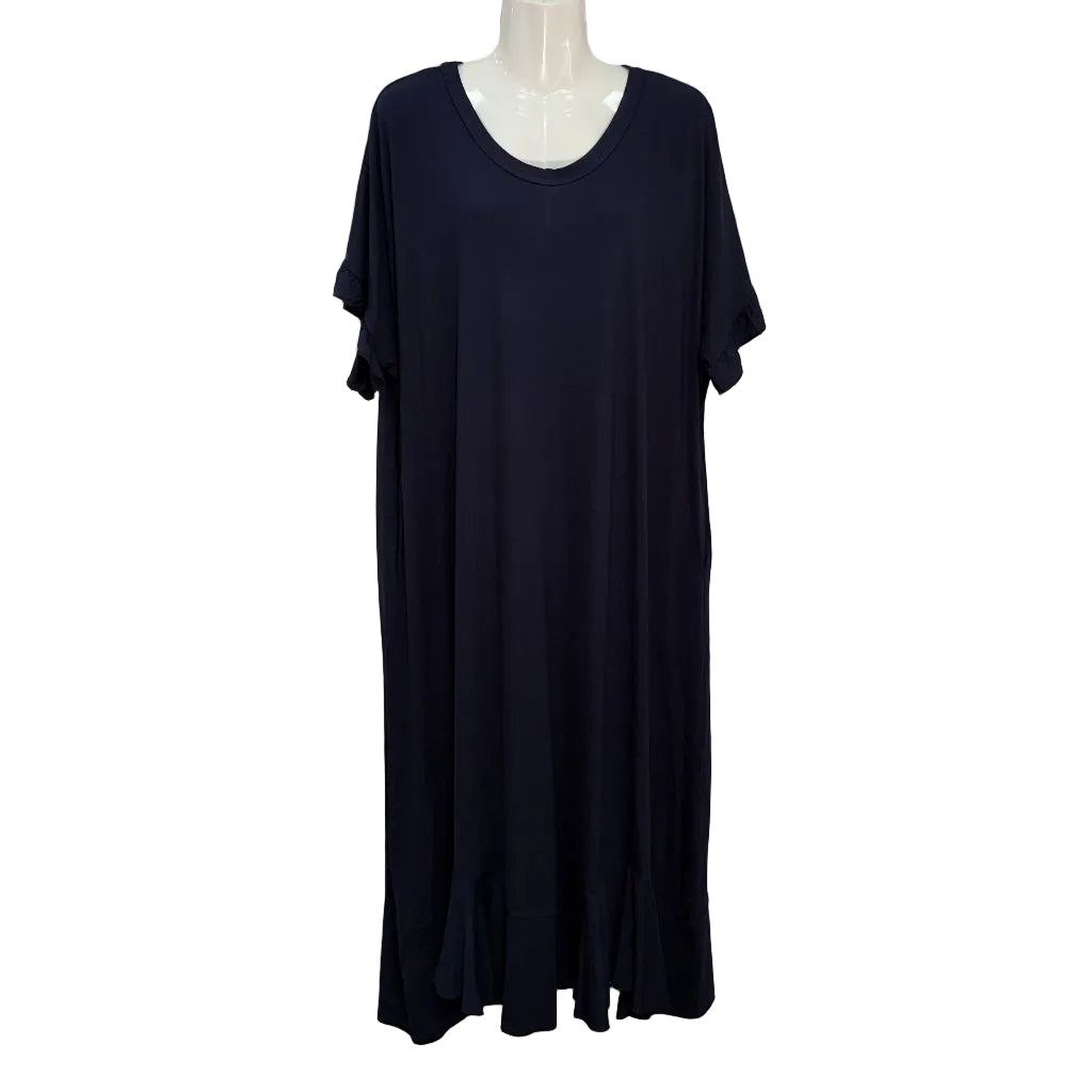 Vestido Largo Alexa con Mangas Volante