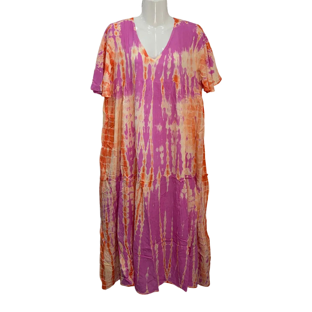Vestido Largo Cabo Verde – Vestido Maxi Tie-Dye de Algodón